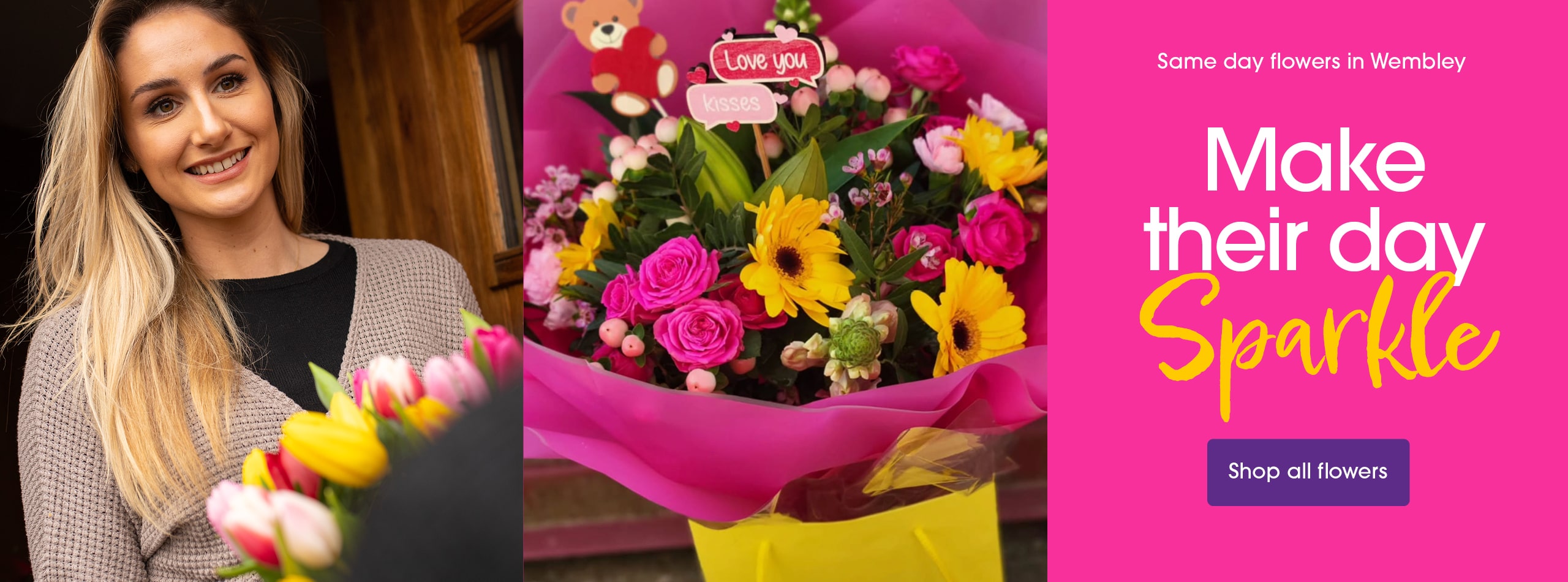 Seasonal bouquets from Flower Crazy in Wembley offering same-day delivery